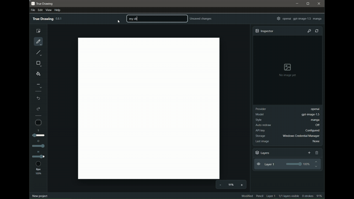 Animated preview of True Drawing transforming a sketch into an image